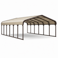 Abri voiture en métal brun et beige 6x3x2.5m