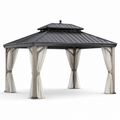 Pavillon en aluminium et acier avec rideaux en polyester 300x300 cm