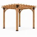 Pergola carrée en bois de cèdre avec support en acier 300x300x260 cm