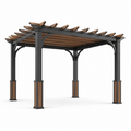 Pergola en acier et bois composite marron/noir