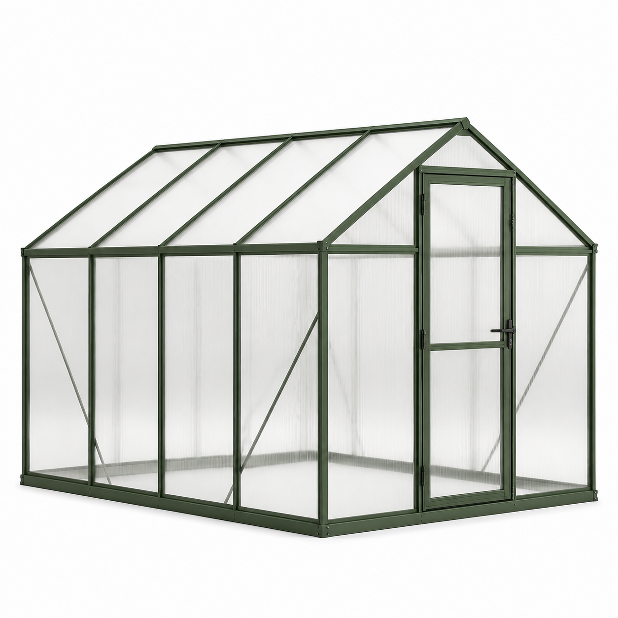 Serre de jardin en aluminium et polycarbonate vert 250 x 190 x 195 cm