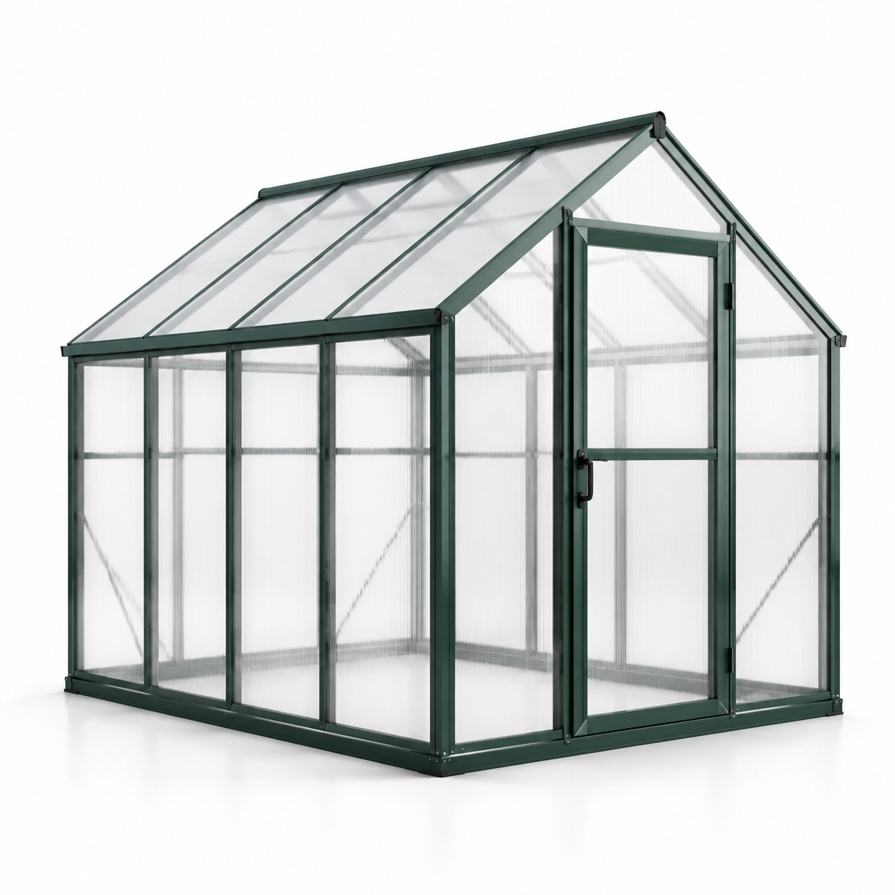 Serre de jardin en aluminium et polycarbonate vert 250x190x195 cm