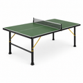 Table de ping-pong en bois et métal avec filet vert