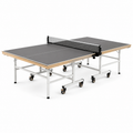 Table de ping-pong pliante en acier et MDF noir