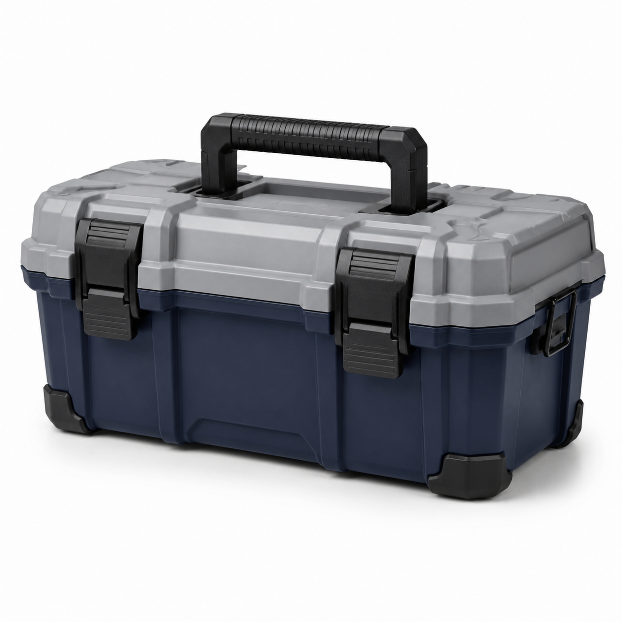 Boîte à outils en plastique bleu et gris