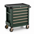Chariot à outils en métal vert avec 7 tiroirs