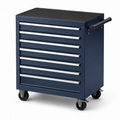 Chariot à outils en acier 7 tiroirs bleu avec roulettes