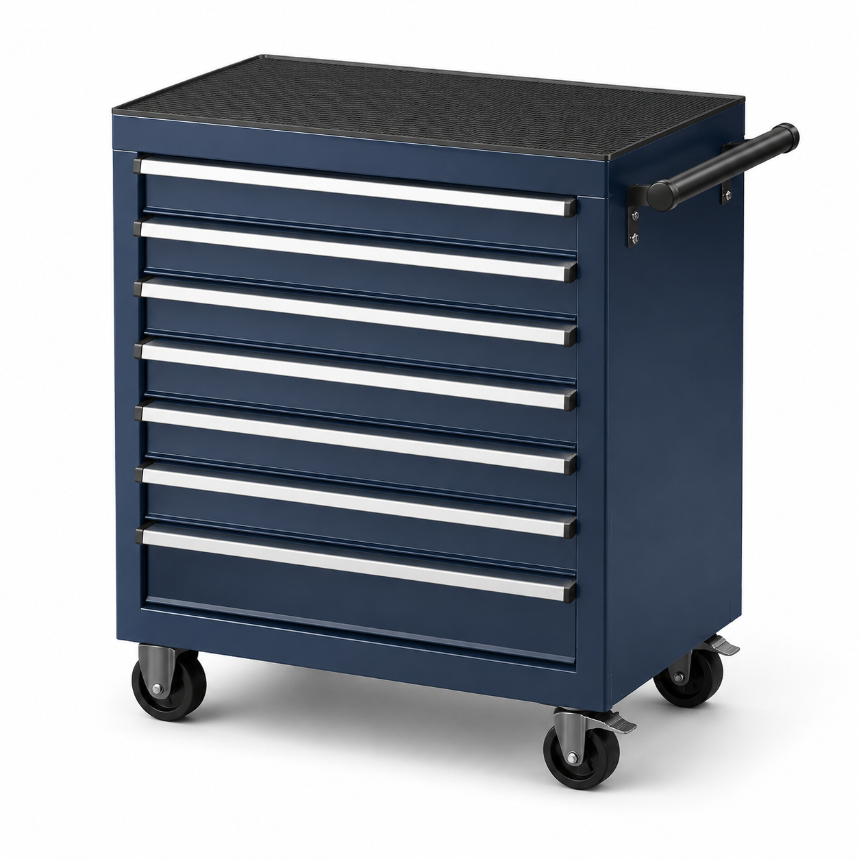 Chariot à outils en acier 7 tiroirs bleu avec roulettes