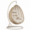 Fauteuil suspendu en rotin synthétique beige et ivoire