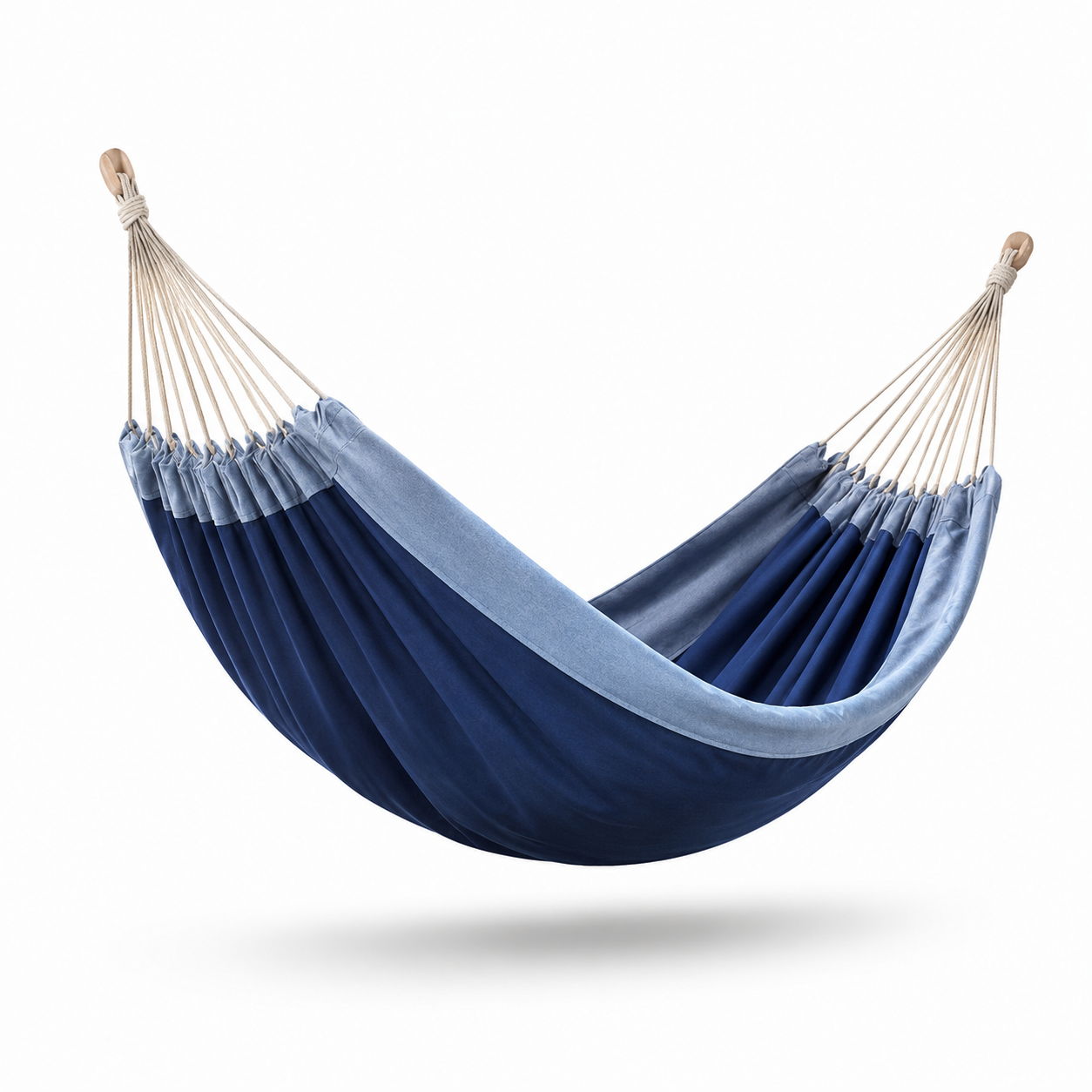 Hamac en coton bleu foncé/clair 200x150 cm